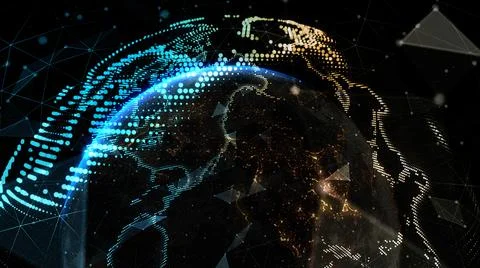 Earth Globe, Technology concept. Elements of this image furnished by NASA - 3D Illustrazione stock