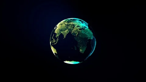 Earth globe with transparent night map of earth slow rotates around its axis Stock Footage 115263688