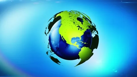 Earth globe turn around loop, spinning world concept of world green energy Stock Footage 61063689