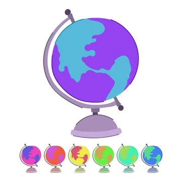 Earth globe vector cartoon graphic Stock Illustration