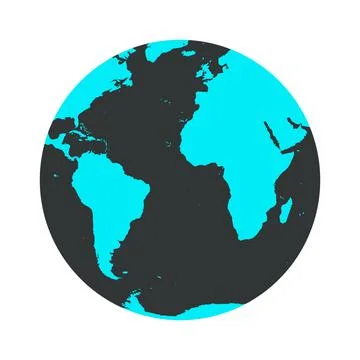 Earth globe vector map illustration planet icon. Sphere global world Earth gl 스톡 일러스트