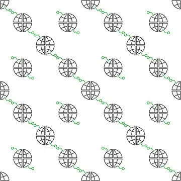 Earth Globe vector Multipolarity minimal thin line seamless pattern Illustrazione stock