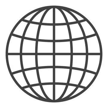 Earth Globe vector Travel simple icon or symbol in outline style Stock Illustration