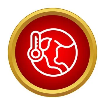 Earth globe warming up with a thermometer icon Stock Illustration