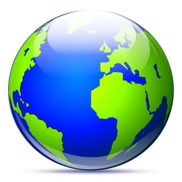 Earth globe on white background Stock Illustration