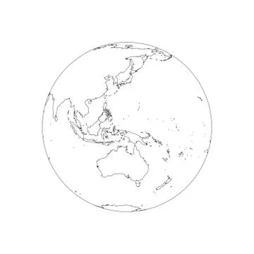 Earth globe wireframe. Focused on Australia and Pacific. Vector illustration of Stock Illustration