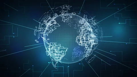 Earth Globe World Map Abstract HUD Animation Stock-Footage 111479431