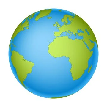 Earth globe - world map with continents on planet Earth, vector illustration Illustrazione stock