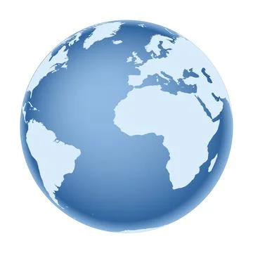 Earth globe - world map with continents on planet Earth, vector illustration イラスト素材