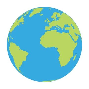 Earth globe - world map with continents on planet Earth, vector illustration Stock Illustration