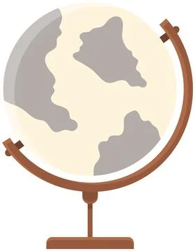 Earth globe with world map isolated on white. Sphere of planet Earth on special Stock Illustration