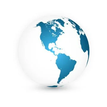 Earth globe. World map set. Planet with continents. Vector Illustration. Illustrazione stock