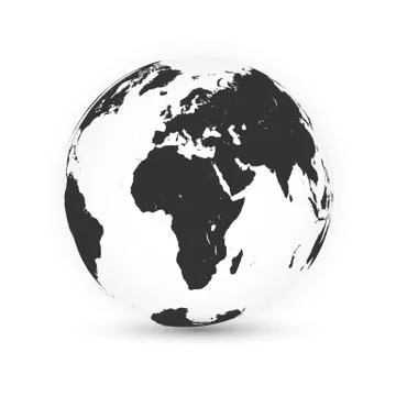 Earth globe. World map set. Planet with continents. Vector Illustration. Stock Illustration