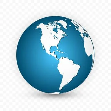 Earth globe. World map set. Planet with continents. Vector Illustration. Stock Illustration