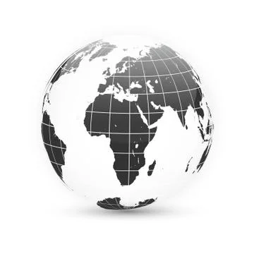 Earth globe. World map set. Planet with continents. Vector Illustration. Stock Illustration