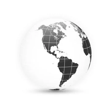 Earth globe. World map set. Planet with continents. Vector Illustration. Stock Illustration