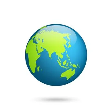 Earth globe. World map set. Planet with continents.Africa Asia, Australia Stock Illustration