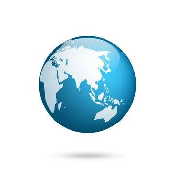 Earth globe. World map set. Planet with continents.Africa Asia, Australia Stock Illustration