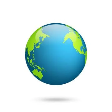 Earth globe. World map set. Planet with continents.Africa Asia, Australia Stock Illustration