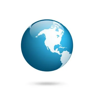 Earth globe. World map set. Planet with continents.Africa Asia, Australia Stock Illustration