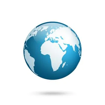 Earth globe. World map set. Planet with continents.Africa Asia, Australia Stock Illustration
