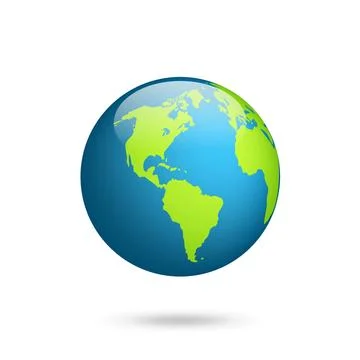 Earth globe. World map set. Planet with continents.Africa Asia, Australia Stock Illustration
