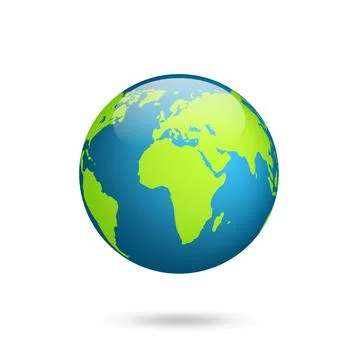 Earth globe. World map set. Planet with continents.Africa Asia, Australia Stock Illustration