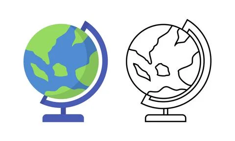 Earth globe world vector icon travel Stock Illustration