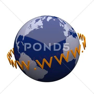 Earth Globe with WWW Letters Stock Illustration