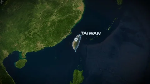 Earth Globe Zoom To Taiwan With Map Marker And Text For Broadcast Stock Footage 336948166