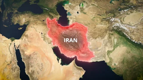 Earth Globe Zooming To Topographical Map Of Iran With Red Highlight Stock Footage 336064878