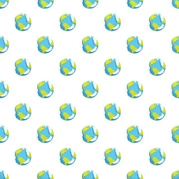 Earth globes creating a seamless world pattern Stock Illustration