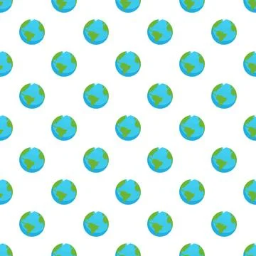 Earth globes creating a seamless world pattern background Illustrazione stock