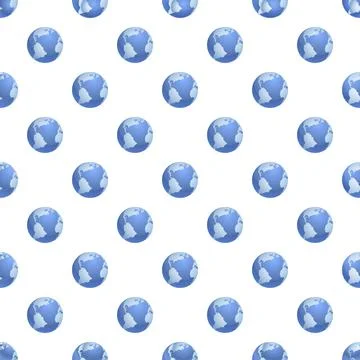 Earth globes pattern repeating across white background イラスト素材