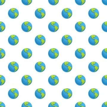 Earth globes seamless pattern depicting global network Illustrazione stock