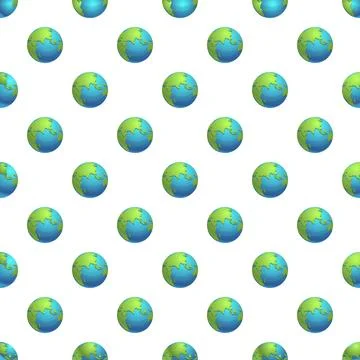 Earth globes seamless pattern representing global connectivity Stock Illustration