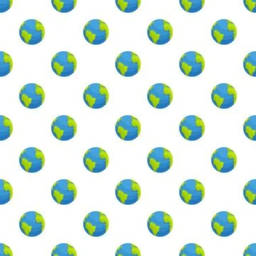 Earth globes seamless pattern representing global connection Stock Illustration