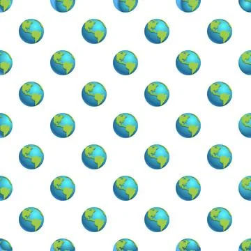 Earth globes seamless pattern symbolizing world geography Stock Illustration