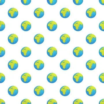 Earth globes seamless pattern symbolizing global connection Illustrazione stock