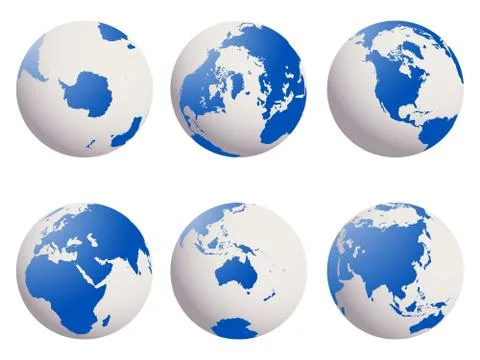 Earth globes set Stock Illustration