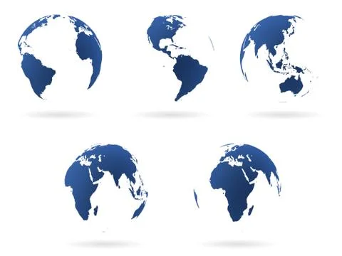 Earth globes set Stock Illustration