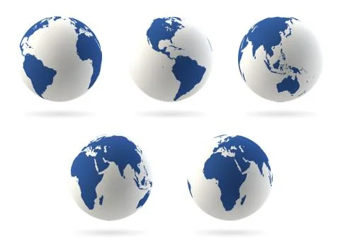 Earth globes set Stock Illustration