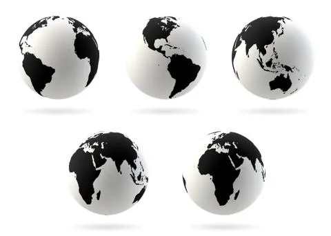 Earth globes set Illustrazione stock