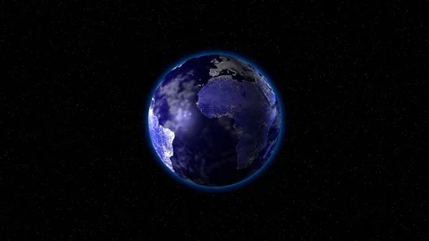 The earth with glowing points of cities Stock Footage 128229586