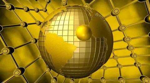 Earth Gold  3D Space Video stock 908412