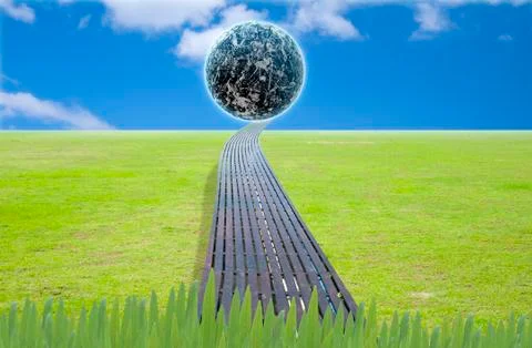 Earth in grass ideal for background Stock Illustration