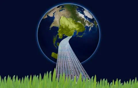 Earth in grass ideal for background Stock Illustration