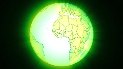 Earth Green Light Rotation LOOP HD Stock Footage 27467975