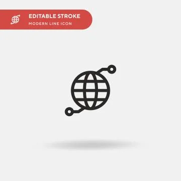 Earth Grid Simple vector icon. Illustration symbol design template for web mo Stock Illustration
