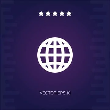 Earth grid vector icon Illustrazione stock
